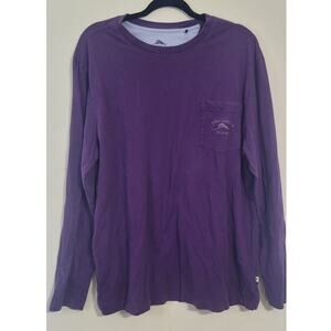Tommy Bahama Shirt Mens X-Large Purple Long Sleeve Marlin Pocket 100% Cotton